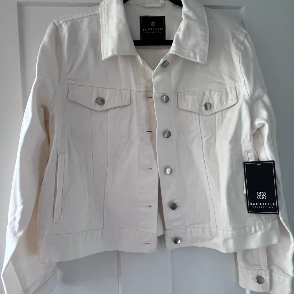 Bagatelle Women's Cream Jean Jacket